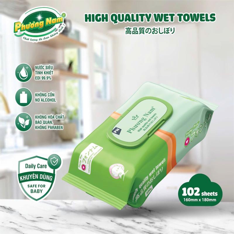 Product Introduction of [Thùng 10 Gói] Khăn Ướt Cao Cấp Phương Nam 102 Tờ - Tiện Lợi Đa Công Dụng, Thuận Tiện Cho Việc Làm Sạch & Vệ Sinh Mọi Nhu cầu 6