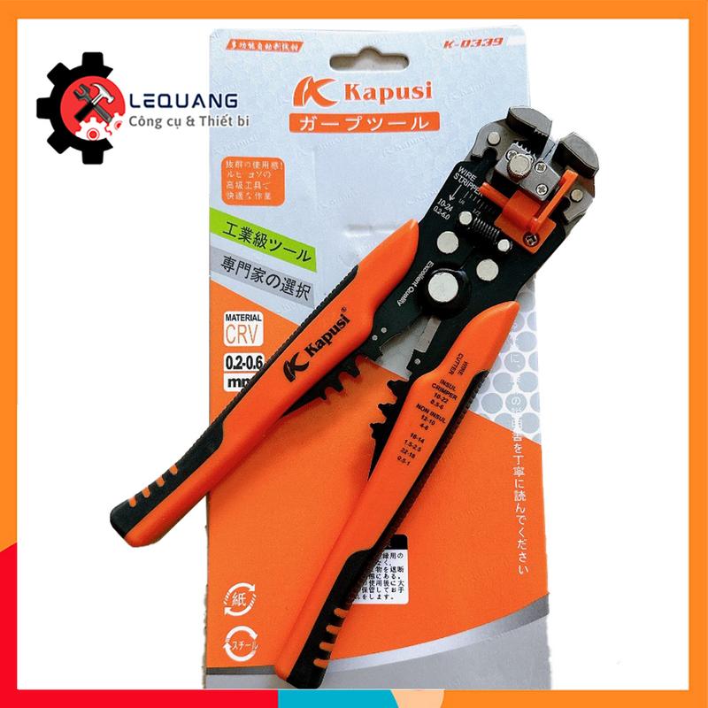 Kìm tuốt dây điện cao cấp Kapusi K-0039, bấm cos đa năng 0.2 - 6mm kềm tuốt