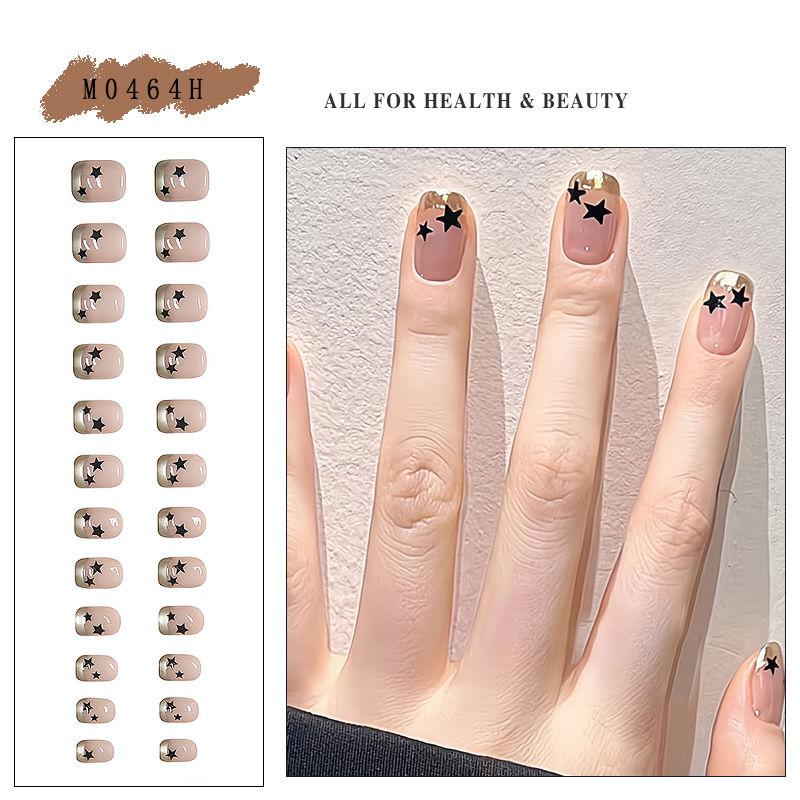 Product Introduction of [Summer Dopamine]Y2K Purple Star Fake Nails 2025 New Ice Nude Nail Patch Cute and Sweet Easy to create fingertip fashion    linhpressonnails 11