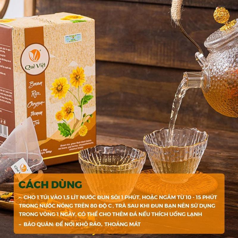 Trà Gạo Lứt + Trà Hoa Cúc  thanh lọc gan, giải độc cơ thể. Nước Trà Tea 3
