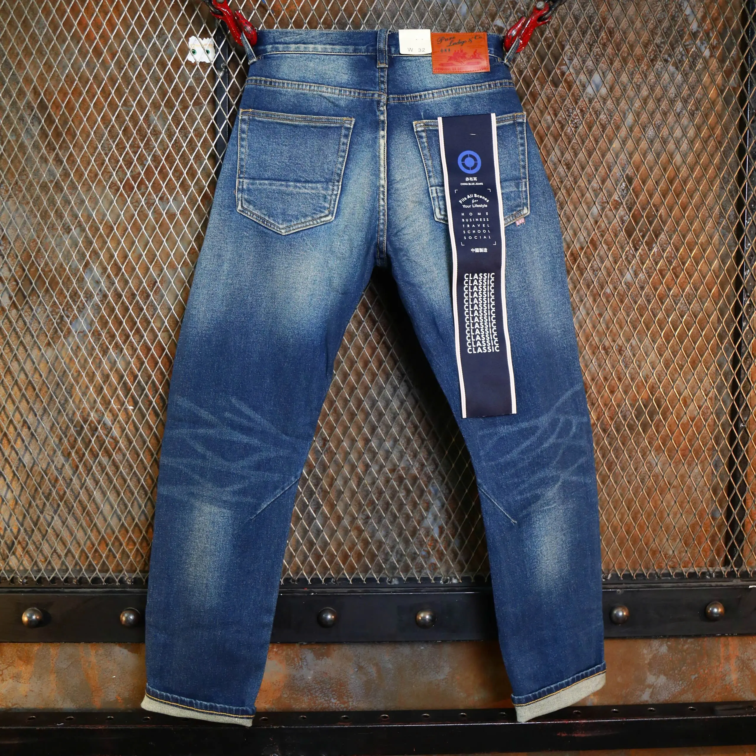 Quần Jean Nam, Mã Số 901,Denim Co Giãn, Màu Xanh Jean, Dáng Suông Nhẹ, Phong Cách Đơn Giãn, Trưởng Thành
