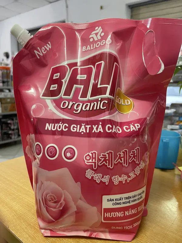 Nước giặt xả cap cấp Bali Gold organic thơm lâu mềm vải an toàn cho làn da nhạy cảm Làm Sạch Kem 2