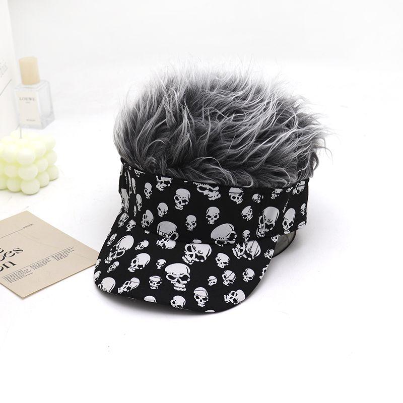 Product Introduction of 2024 Spring, Autumn and Winter Peaked Baseball Cap Men's and Women's Sun Hats Adult Wig One-Piece Hat Hip Hop Cool Funny Cap 6