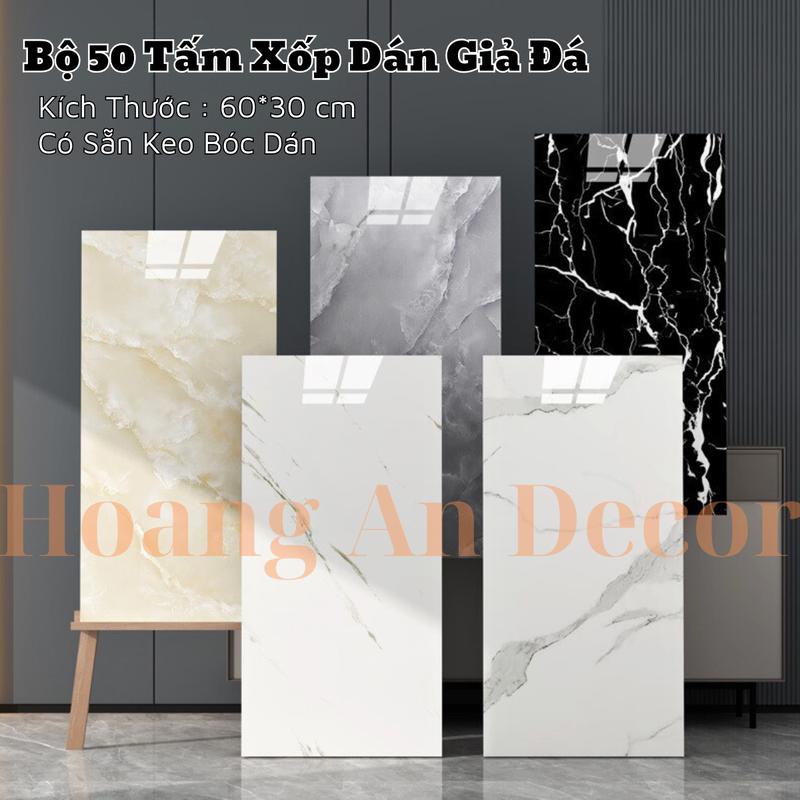 Bộ 50 tấm xốp dán tường giả đá, kích thước 60x30 cm, mặt sau có sẵn keo bóc dán   giấy dán & đồ trang trí tường chống mốc phòng bếp giấy dán & đồ trang trí tường giấy dán & đồ trang trí tường