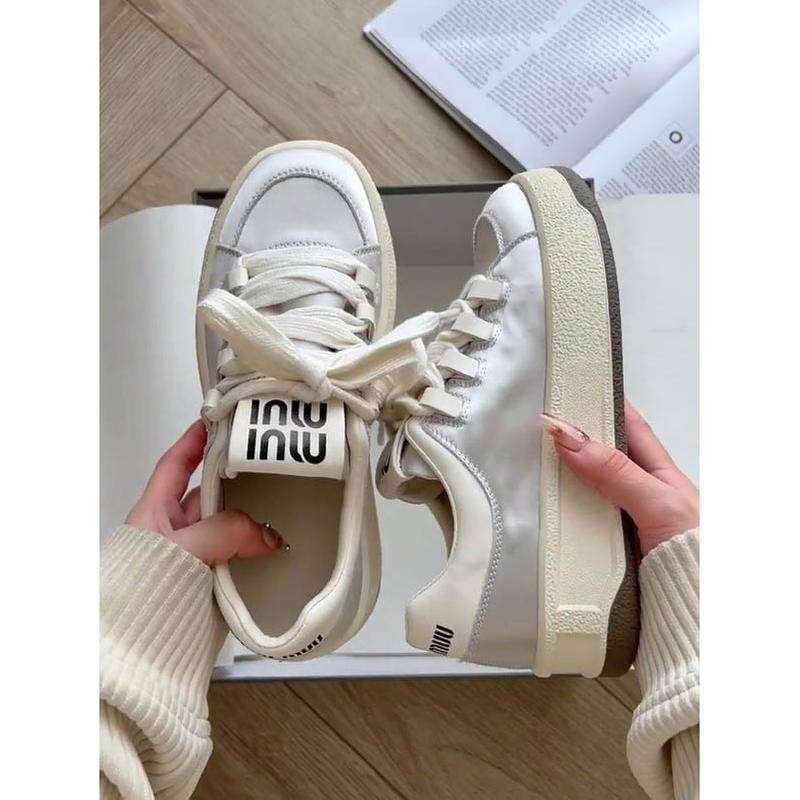 Product Introduction of Classic Style Raise the Bottom White Shoes for Women 2024 New Spring Joker Student Board Shoes Ins Trendy Sneaker high  heel  ice  skates cleats 9