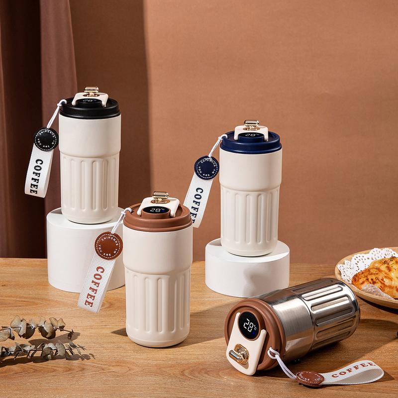 Product Introduction of New Coffee Cup 316 Stainless Steel Insulation Cup Women's Water Cup Intelligent Temperature Display Insulation Cup Cold and Hot Drink Water Cup Office Cup Sports Outdoor Water Cup Gradient Color Water Cup 410ml 2