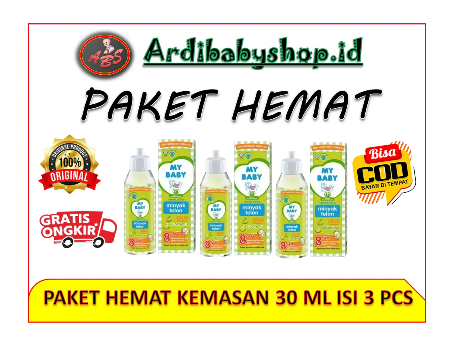 Paket Hemat 3 PCS Minyak Telon My Baby 30 ML