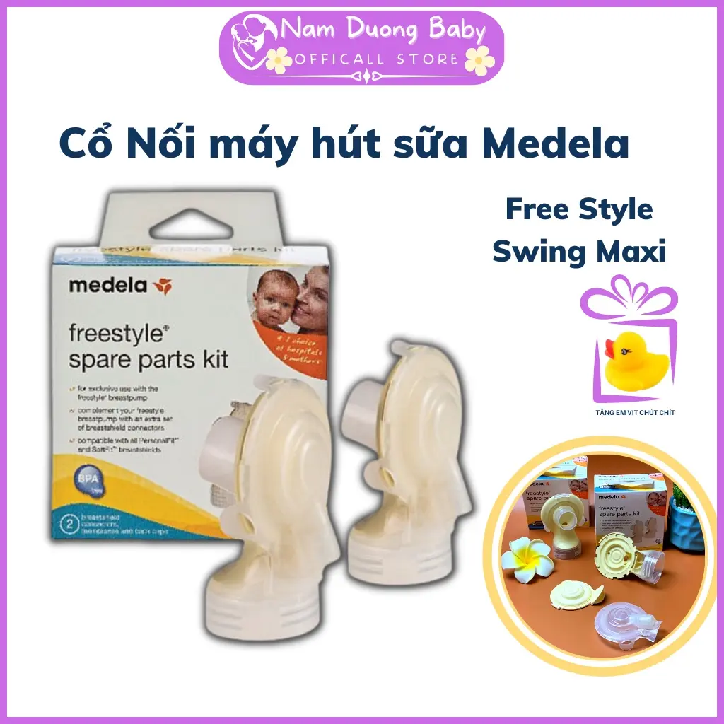 Bộ cổ hút cho máy hút sữa Medela FreeStyle, Swing maxi- hàng nhập USA namduongbaby phu kiên medela Cao Su Cao Su