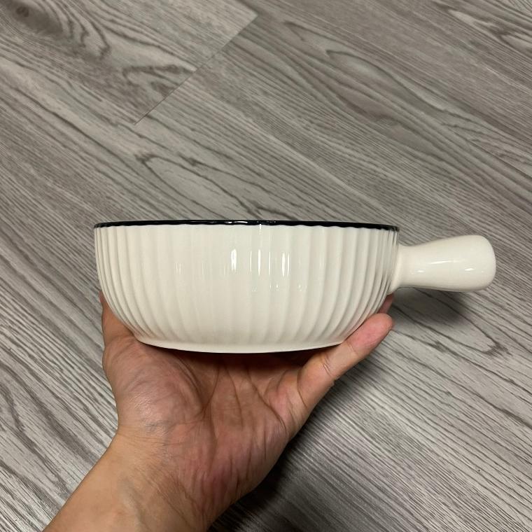 Thố tay cầm dễ thương, bát sứ có tay cầm xinh, Không kèm thìa 6