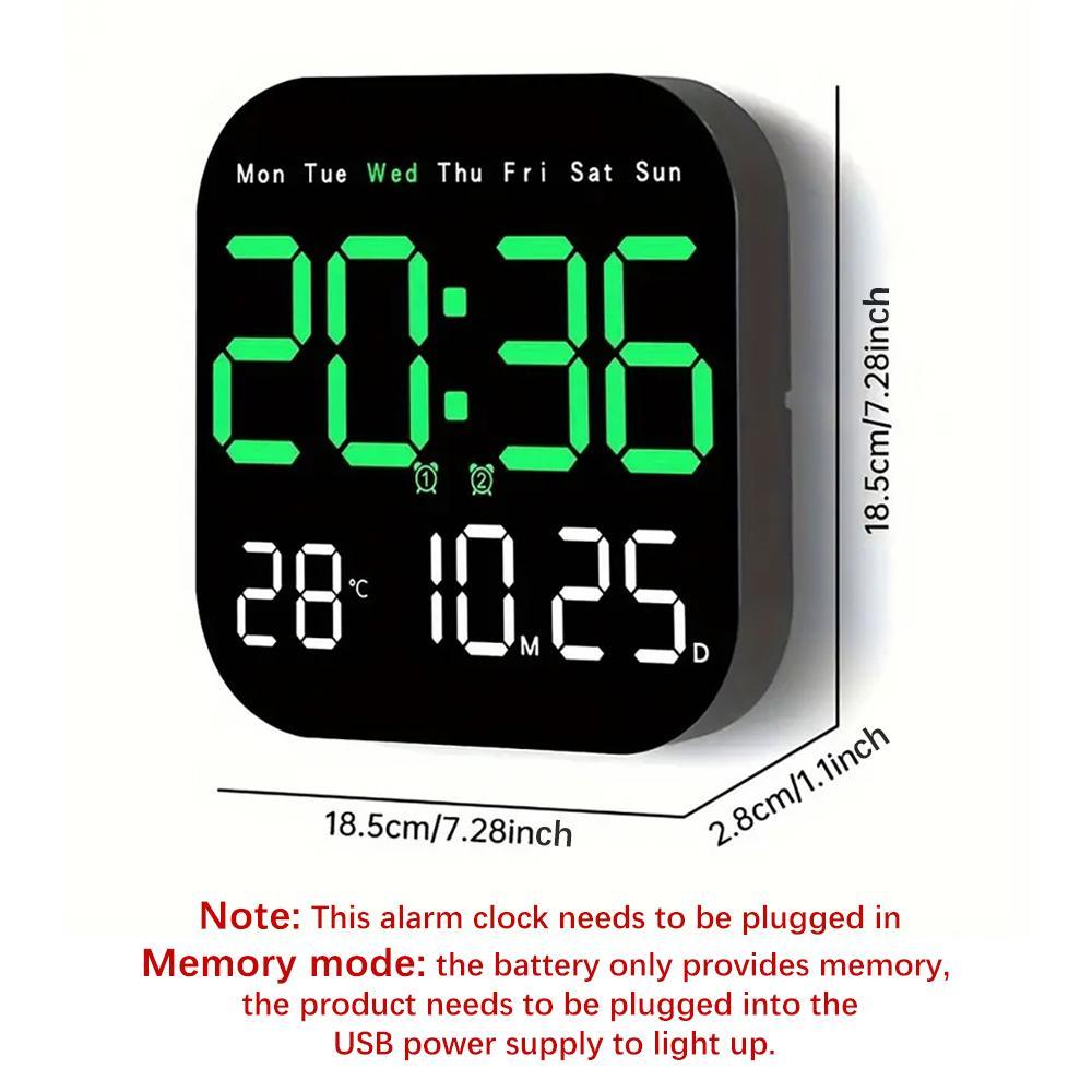 Intelligent Large Screen Digital Living Room Wall Clock with Remote Control, Battery Powered LED Wall Clock with Calendar Time and Temperature Display, Valentine's Day Gift, LED Alarm Clock, Digital Clock Decor Intelligent Large Screen Digital Living Room Wall Clock with Remote Control, Battery Powered LED Wall Clock with Calendar Time and Temperature Display, Valentine's Day Gift, LED Alarm Clock, Digital Clock Decor