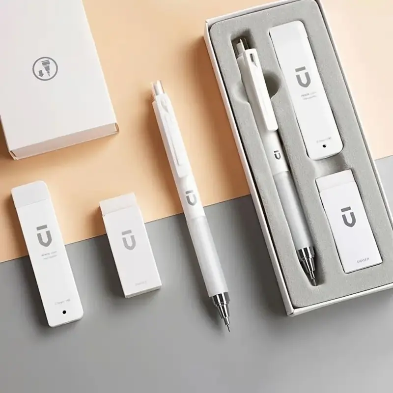 Bút Chì Tự Động, Chất Liệu Nhựa Chất Lượng Cao, Thích Hợp Cho Học Sinh, Quà Tặng Văn Phòng Phẩm, Bút Chì Hoạt Động 0.5Mm, Đồ Dùng Học Tập, Bút Chì Tẩy 0.7Mm Màu Trắng, Đi Kèm Trong Hộp Quà 6