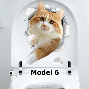 Stiker gambar kucing lucu 3D Sticker binatang nyata aksesoris dinding eksterior mobil Car