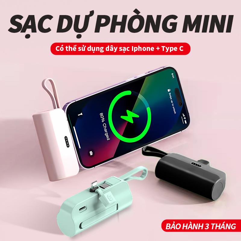 Sạc Dự Phòng 5000mAh - Sạc Nhanh PD 20W, Kích Thước Nhỏ Gọn, Tiện Lợi Mang Đi TONNIFU sạc  dự