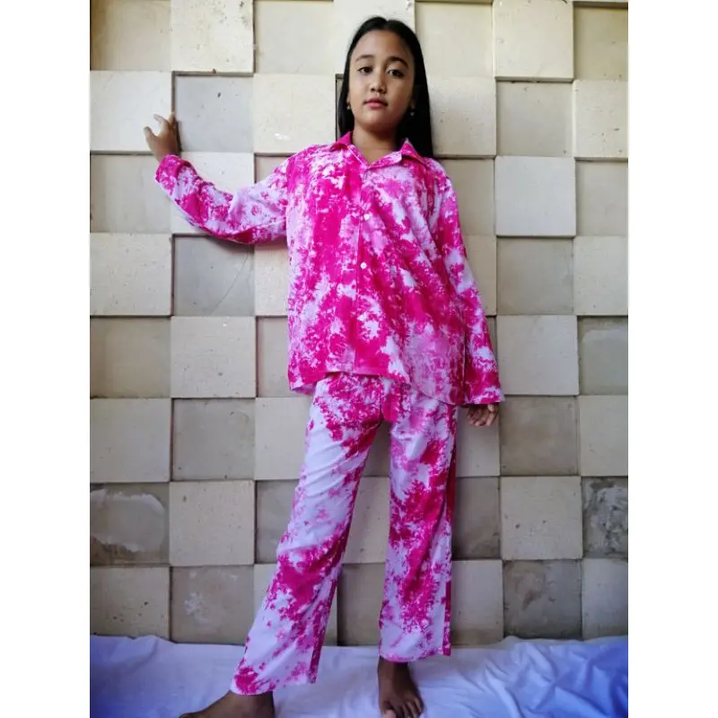 Set Pajamas Tie Dye Rayon Bali Anak Lengan Panjang (10-11 th) / PIYAMA TIDUR / PIYAMA BEST SELLER 6
