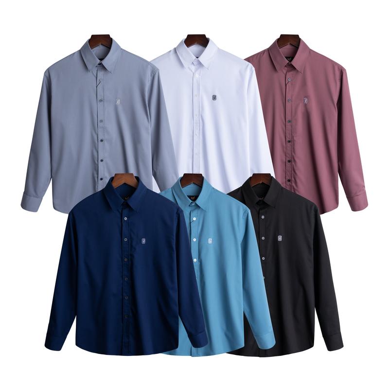 GUSTA - SM56 - Áo Sơ Mi Nam Dài Tay Cotton Bamnoo Thêu Logo G