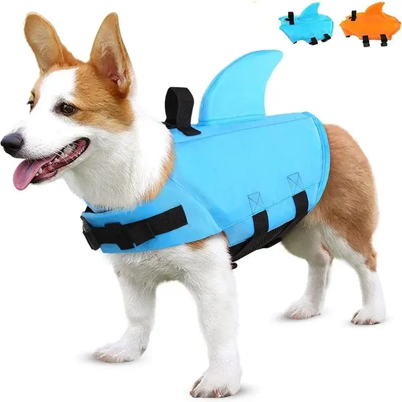 Dog Life Vest Summer Shark Pet Life Jacket Dog Clothes Dogs Swimwear Pets Swimming Suit Floating Preserver Dog Supplies