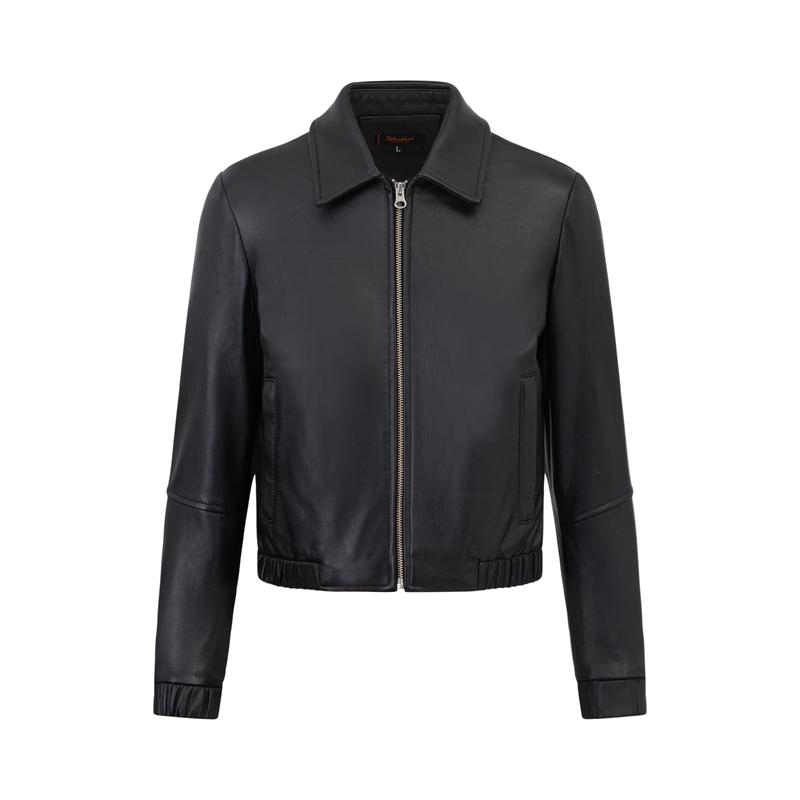 Áo Khoác Da Nữ Xịn Cao Cấp FTT Leather Áo Da Thật Nữ Cổ Bẻ Croptop Ôm Body Sang Chảnh mã AN416