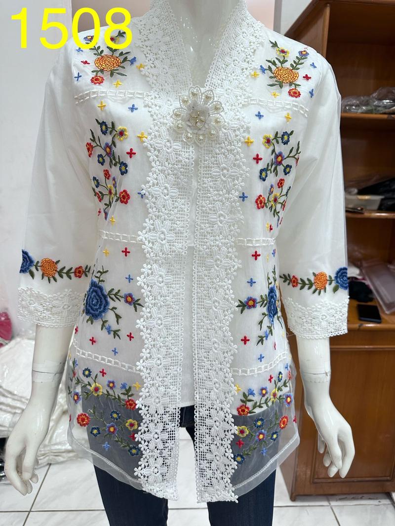 Product Introduction of 1514 kebaya rompi organdi alexuez premium brukat /kebaya encim bordir 16