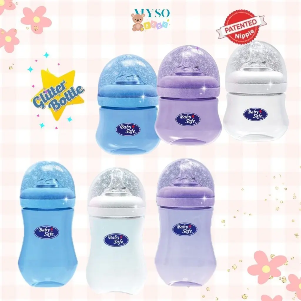 Baby Safe botol susu dot wideneck glitter 150ml 260ml WN11 WN12 feeding bottle dot bayi anak