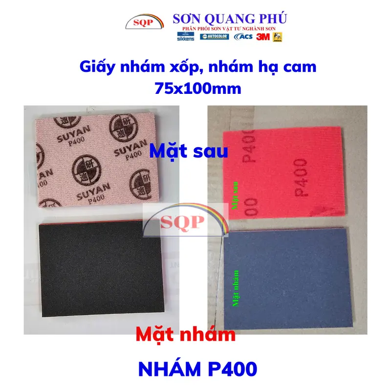 Nhám xốp 75x100mm P180 P240 P320 P400 P500 P600 P1200 P1500 P2000 P3000 có 1 mặt dính nhám chà đánh bóng 5