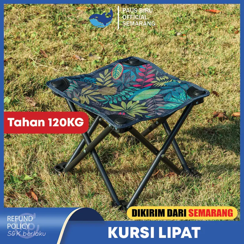 Kursi Lipat Outdoor Serbaguna Tahan 120KG Bangku Lipat Portable Kursi Lipat Mancing Mini Tanpa Sandaran Kursi Lipat Pantai Camping