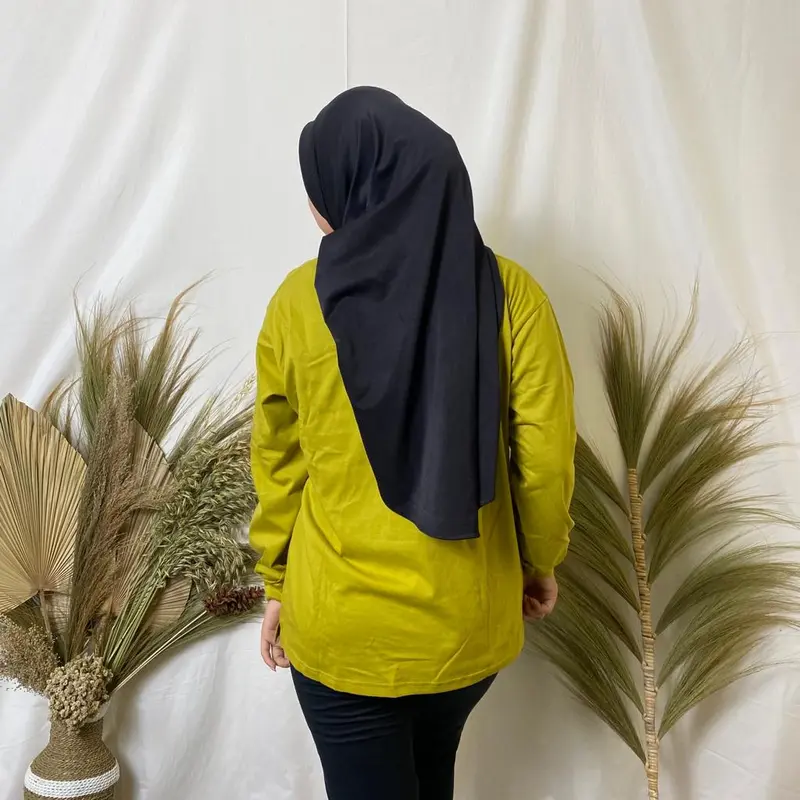 Baju Atasan Wanita lengan panjang kaos kekinian kaos muslimah katun Polos 3