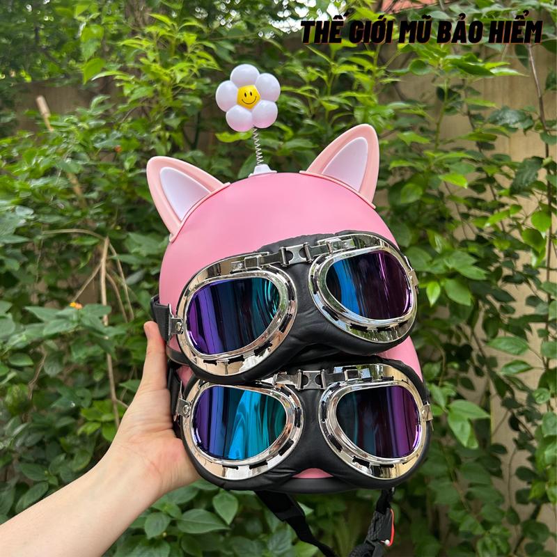 Tai Mèo 2 Màu Gắn Mũ Bảo Hiểm Siêu Độc Cute- Phiên Bản Nâng Cấp Có Đế Gắn Dễ Dàng ,Dính Chặt Hơn Trang Trí Nón Bảo Hiểm 4