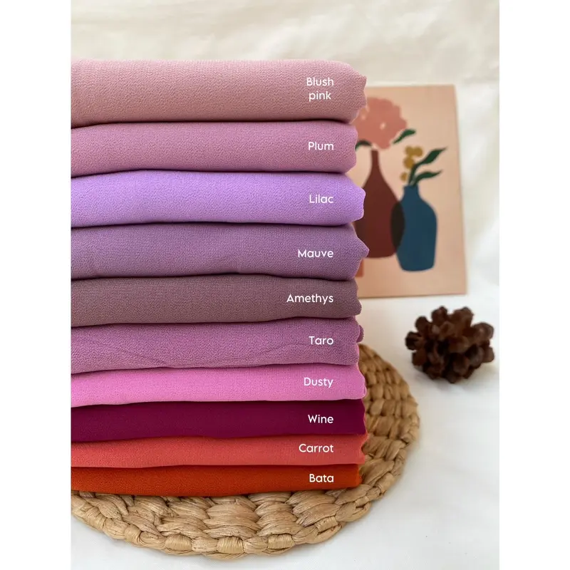 PASHMINA CERUTY BABY DOLL JAHIT TEPI / PASHMINA CERUTY POLOS PREMIUM 4
