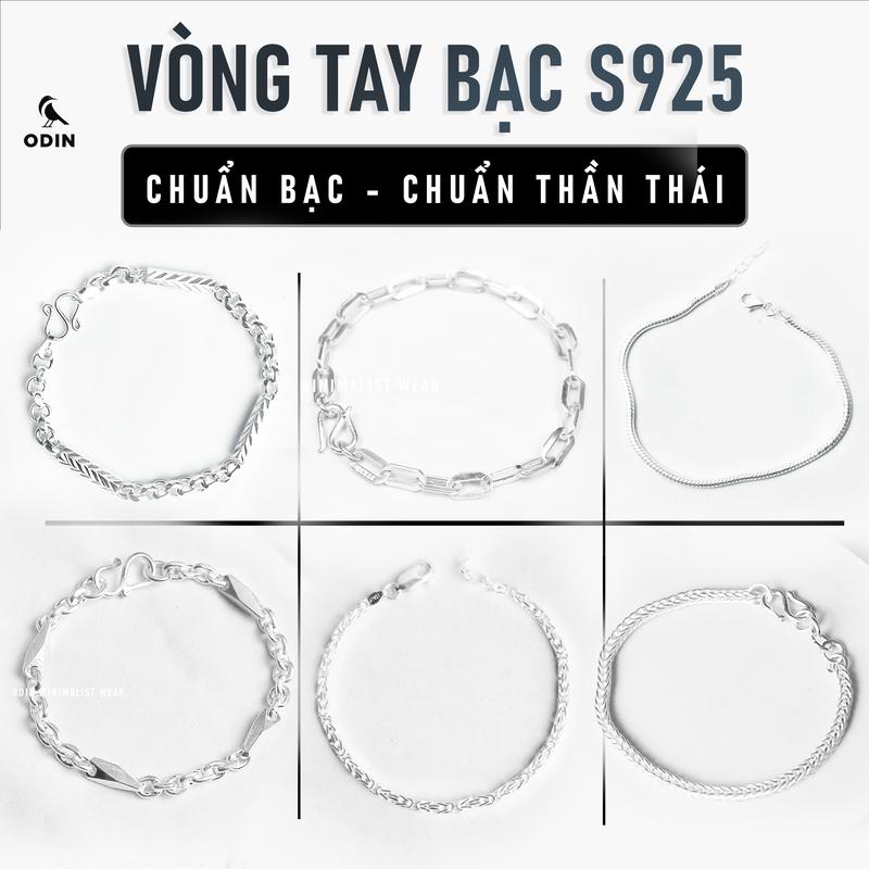 Vòng tay Bạc nam nữ ODIN - Bạc Italy S925 Phong cách Năng động & Tối giản - Bảo hành làm sáng 12 tháng