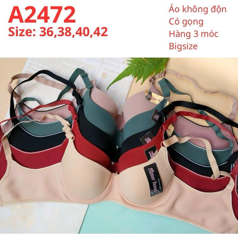 Top Áo lót mút mỏng form quả C dây bản to che mỡ lưng chất su mát mềm C2472 Bra ôm v1