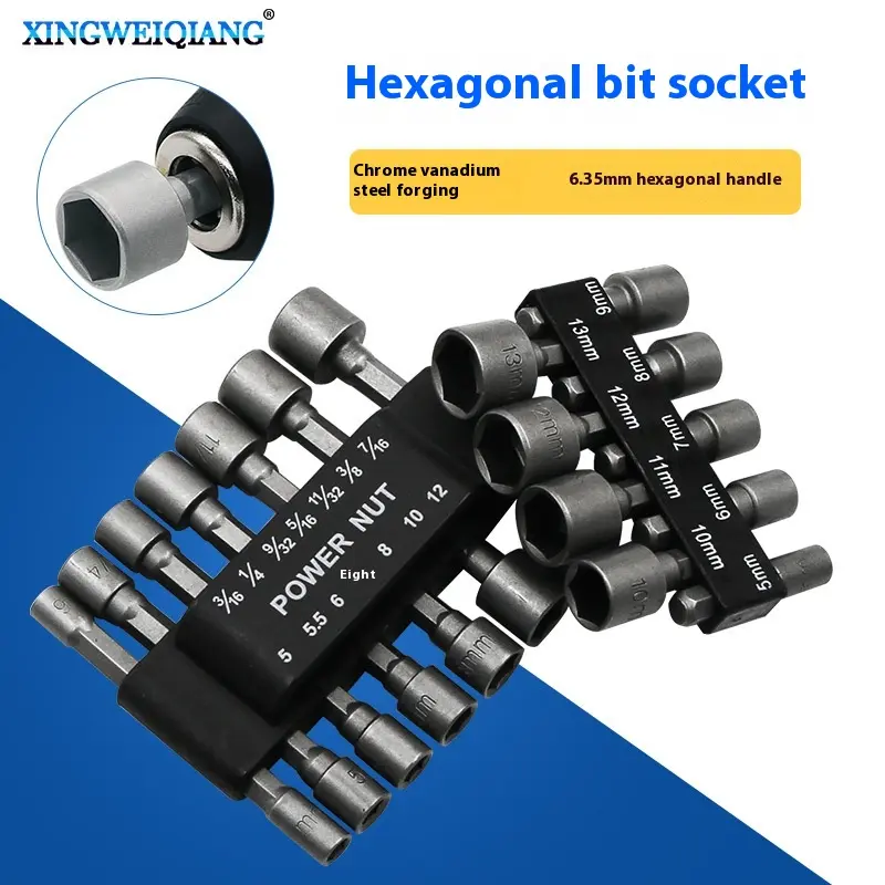 14 Pneumatic Air Batch Head Inner Hex Socket Wrench Screw Sleeve Electric Batch Head Self-tapping Screw Use