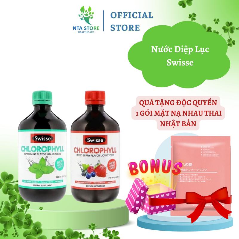 [Tặng 1 Quà] Nước Diệp Lục Swisse Chlorophyll 500ml NTA STORE 1