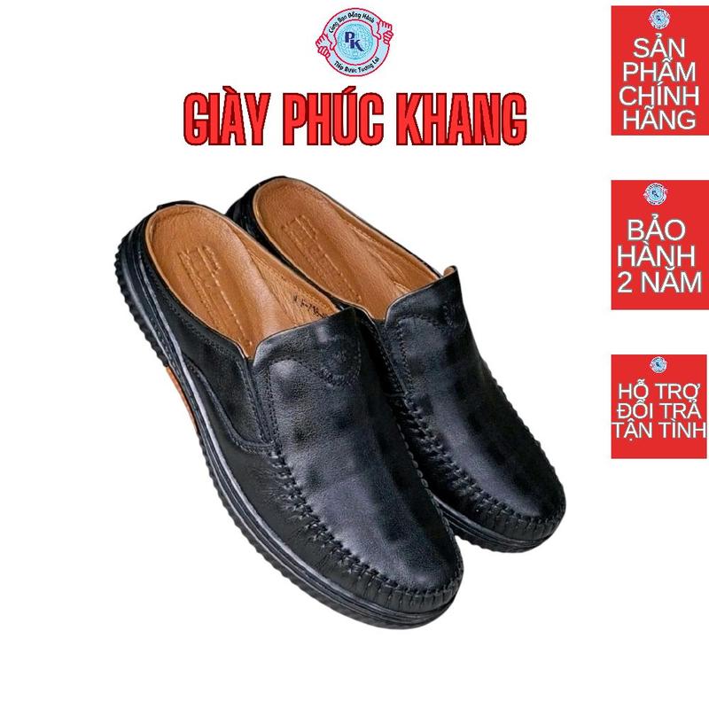 Product Introduction of Giày sapo nam đế cao da bò thật M718 Đen ,đế cao su khâu chỉ hông bền bỉ, da mềm ,thiết kế chính hãng DéP 9