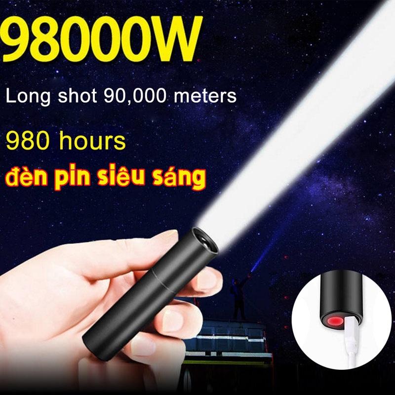 Đèn pin Mini siêu sáng có thể sạc lại Cắm trại Đèn LED chống nước Đèn pin chiếu…