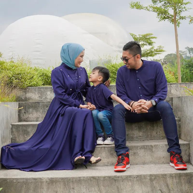 Baju Sarimbit Gamis Muslim Panjang Couple Keluarga Ibu Anak - Raya Series by Nuriariya 5