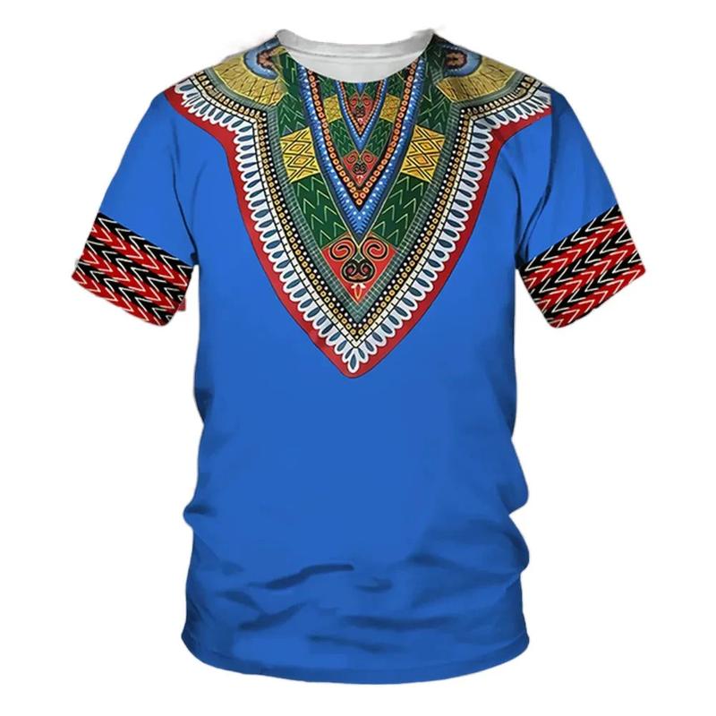 Product Introduction of New Summer African Ethnic Style Pattern 3D Print T-Shirts Men Women Tshirt Short Sleeve Oversized Harajuku Tee Top Kid 3D Thai floral print 24