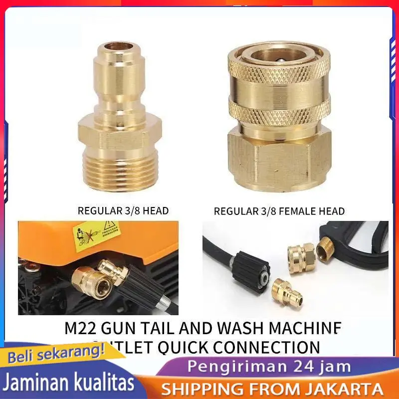 COD COD 2Pcs Konektor M22 laki-laki & M22 wanita melepaskan cepat tekanan mesin cuci 1/4 wanita, m14 laki-laki benang cepat melepaskan pembersih Jet