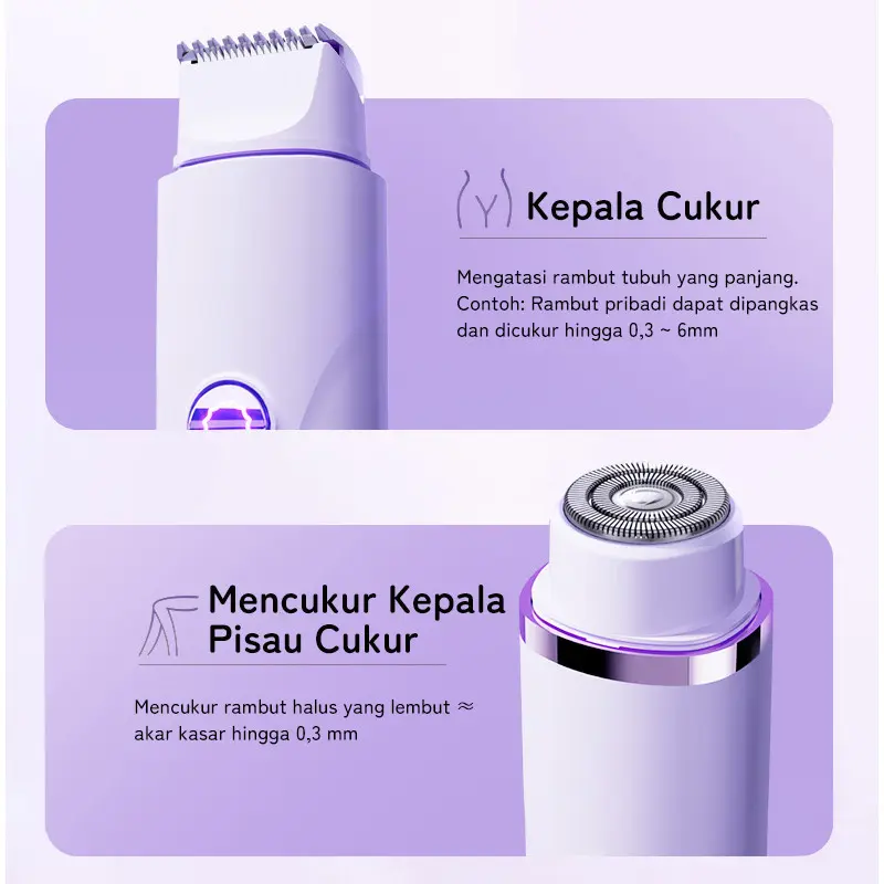 Epilator Mini Ganda Untuk Kemaluan, Alat Pencukur Listrik Untuk Ketiak, Kecil Dan Portabel 3