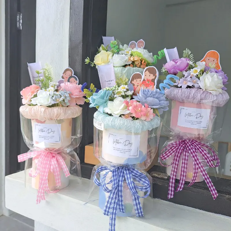 Round buket korean style bouquet bulat ala korea buket hari ibu wisuda anniversary 1