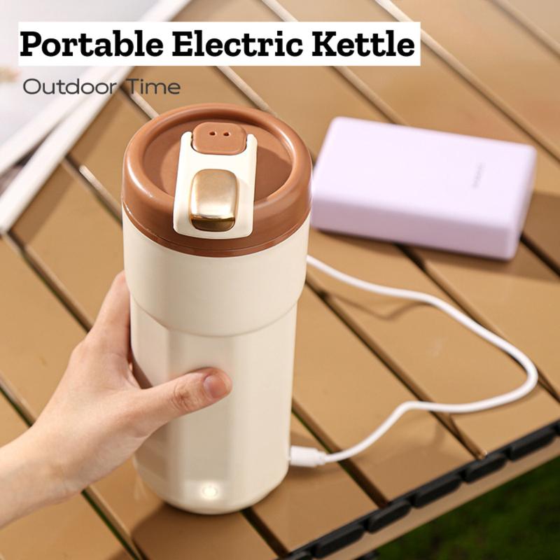 Portable Electric Kettle 500ml 304 Stainless Steel Travel Thermostatic ...