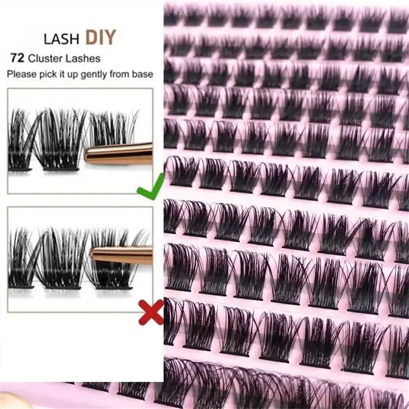 Individual False Eyelashes, 1 Box Natural Curling Eye Makeup Lashes, Full Volume Eyelash for Lashes Extensions, Volumized False Eyelashes for Women and Girls Eye Makeup Enhancement 7