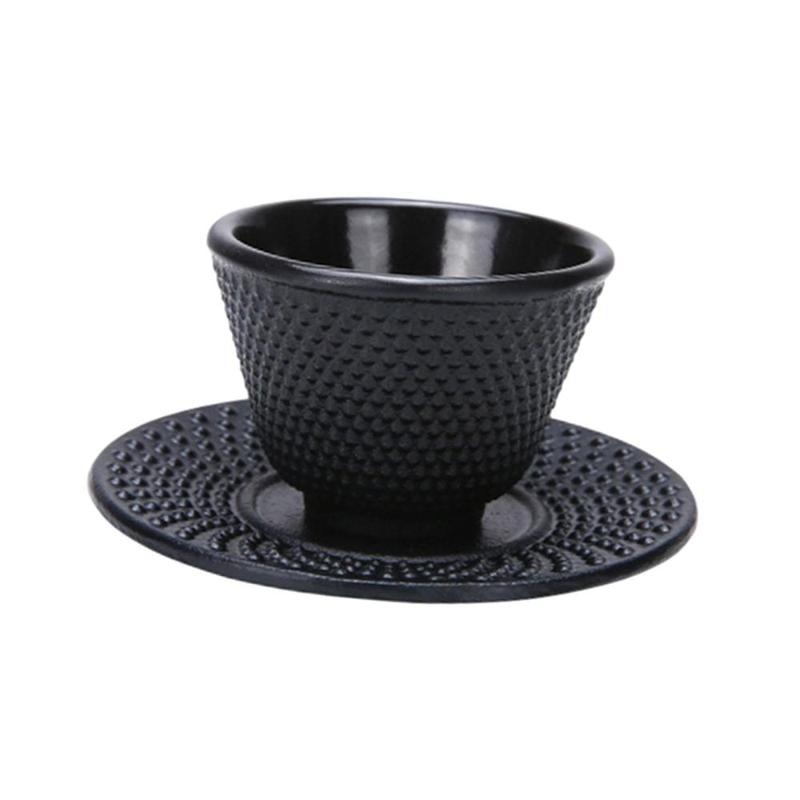 Cast Iron Teacup with Coaster,Tea Cup with Saucer,Creative Teaware,Asian Tea Cup,Cast Iron Teaware,Iron Tea Cup Tea Cup 5