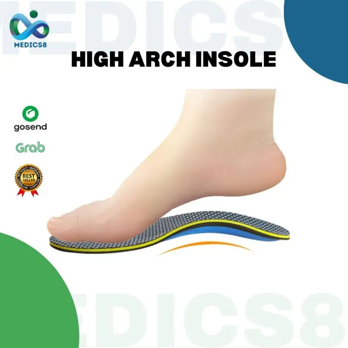 Medics8 - High Arch Insole - Flat Foot Insole - Sol Dukungan - S