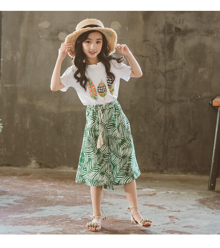 Product Introduction of Bộ Đồ Bé Gái, Quần Áo Mùa Hè, Phong Cách Hàn Quốc, Cỡ Trung Bình Và Lớn, Áo Trẻ Em, Thời Trang, Thường Ngày, Quần Ống Rộng Ngầu Bộ Đồ Mùa Hè 2024 11