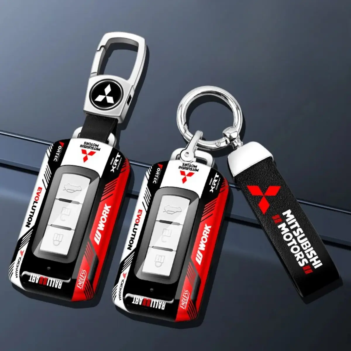 Vỏ Fob Chìa Khóa Điều Khiển Từ Xa Thông Minh, Phong Cách Đua Xe, Giá Đỡ Vỏ, Bảo Vệ ABS, Dành Cho Mitsubishi Xpander Cross, Montero, Pajero, Outlander Sport, Mirage G4, Eclipse, Strada, L200, Triton Móc Khoá Móc Khóa