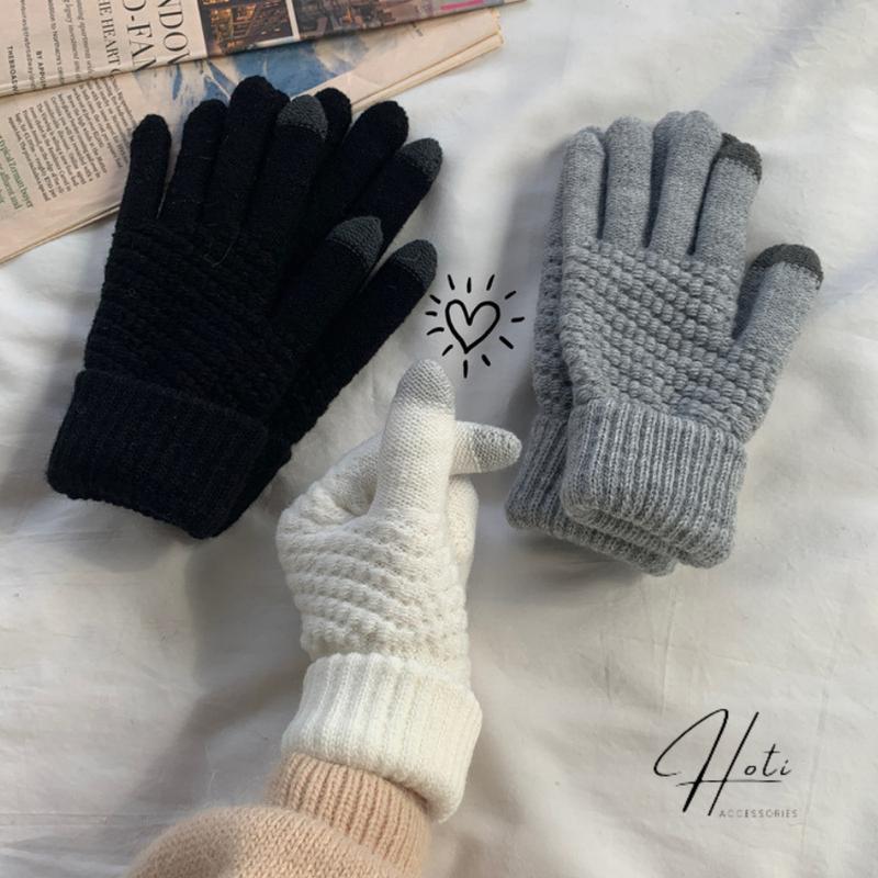 Găng Tay Len Nam Nữ Unisex, Bao Tay Dày Trơn  Giữ Ấm Chống Tia UV Thời Trang Bốn Mùa Nhiều Màu  - HOTI - GT001