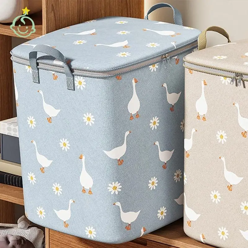 Extra large capacity storage basket Large capacity storage bag Zipper opening and closing large capacity storage box HOME