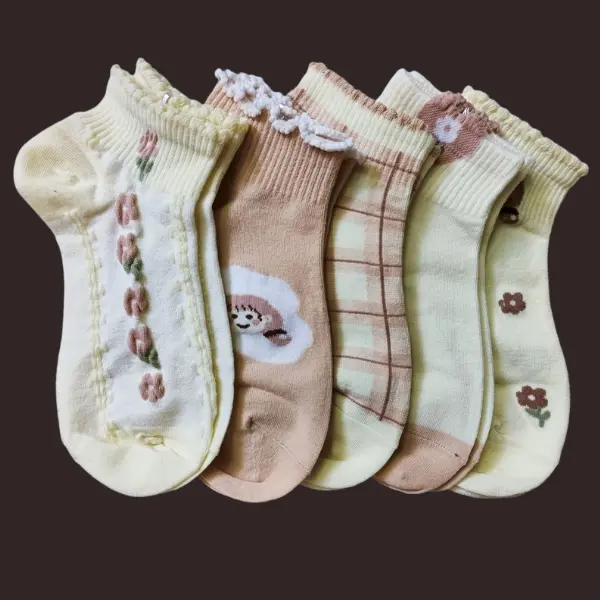 Sét 10 đôi tất vớ nữ cổ ngắn xinh chất cotton hàng đẹp