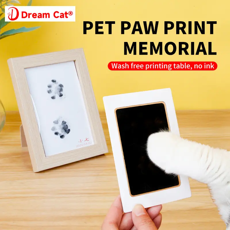 Pet photo albums, postcards, printing footprints on photo frames, commemorative photo albums with cat hand and foot prints, dog paw prints, commemorative cat foot prints, clay gifts, wash free ink prints