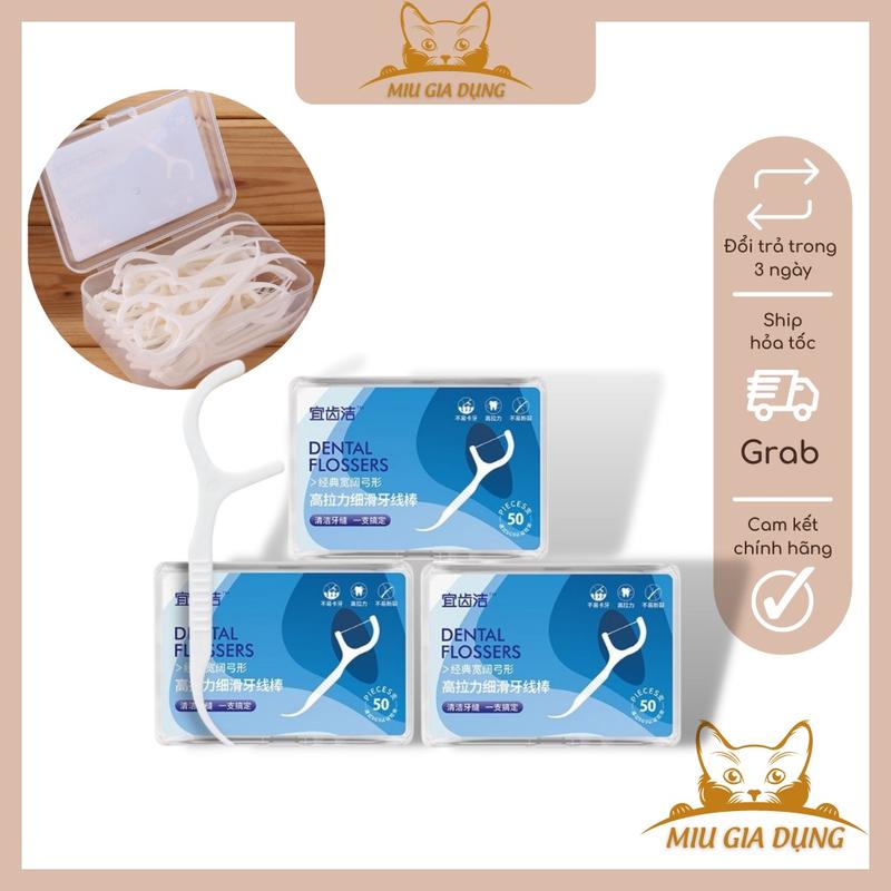 Product Introduction of Hộp tăm chỉ nha khoa - 50 cây tăm, sợi chỉ tơ mảnh, tăm xỉa răng, tiện ích kép 36